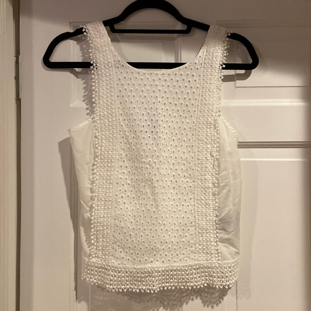 Who What Wear white lace tank top